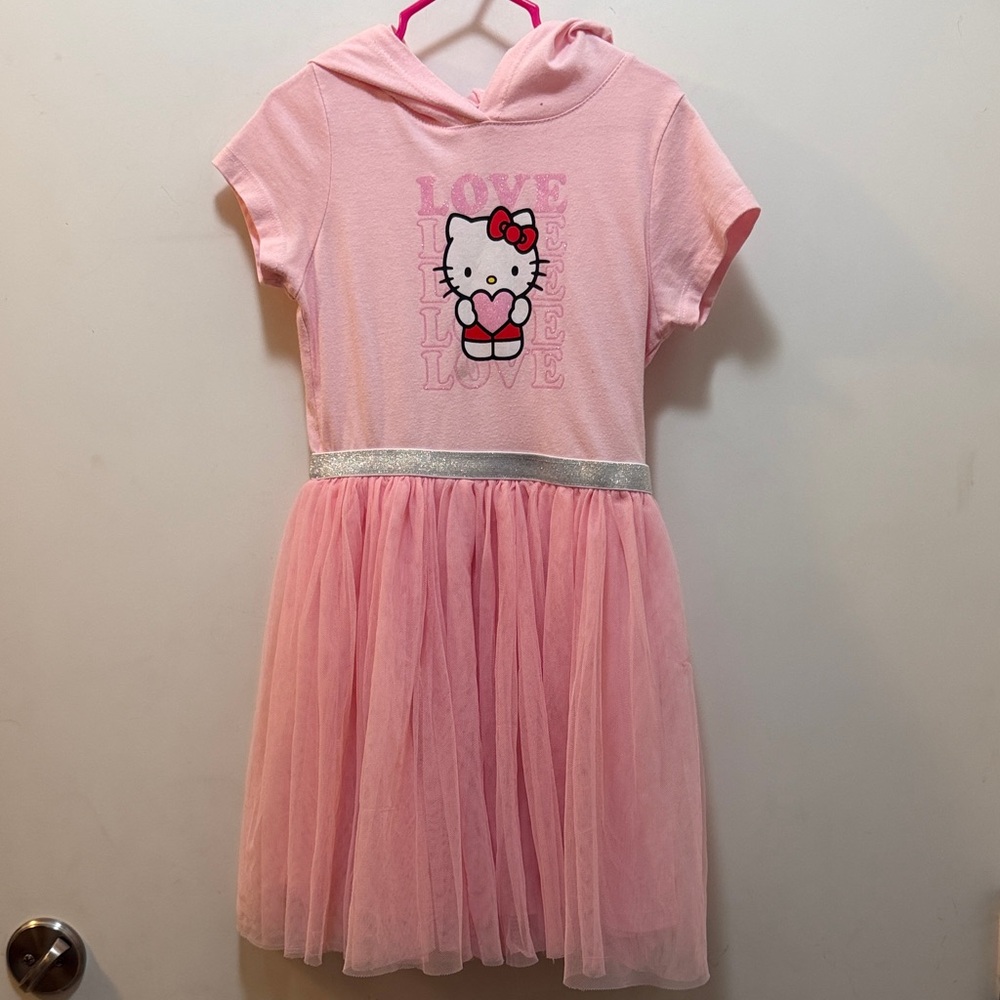 Sanrio Pink Hello Kitty Dress With Hood Ears & Tulle Skirt